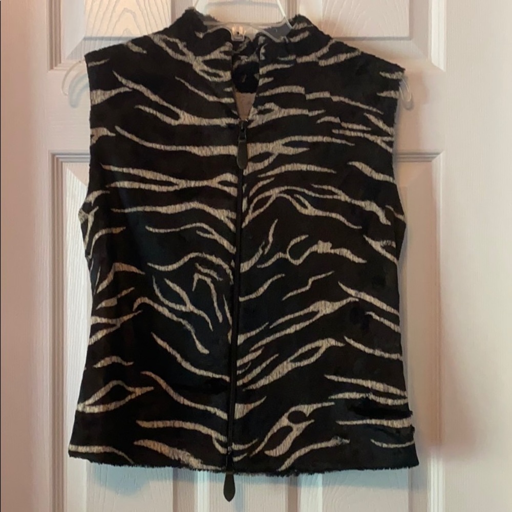 Animal Print Zipper Vest